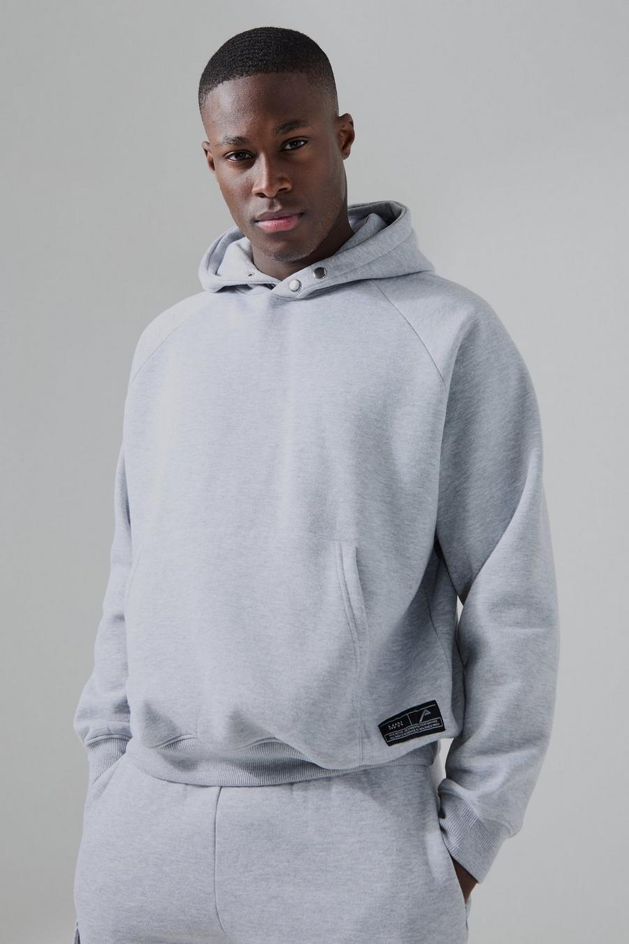 Grey marl Man Active Boxy Fitness Hoodie image number 1
