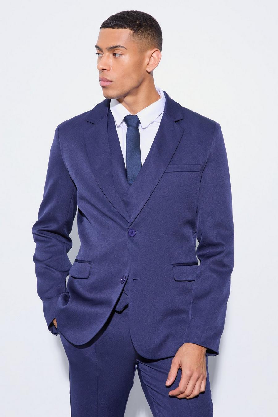 Blazer a monopetto Slim Fit, Navy image number 1