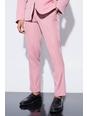 Pantalón entallado ajustado con cintura fija, Dusty pink