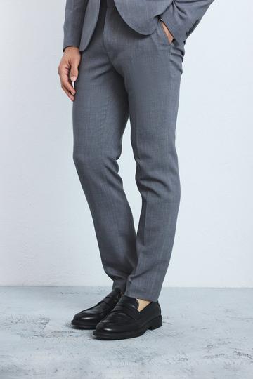 Slim Fixed Waist Tailored Trouser charcoal