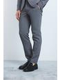 Charcoal Slim Fixed Waist Tailored Trouser