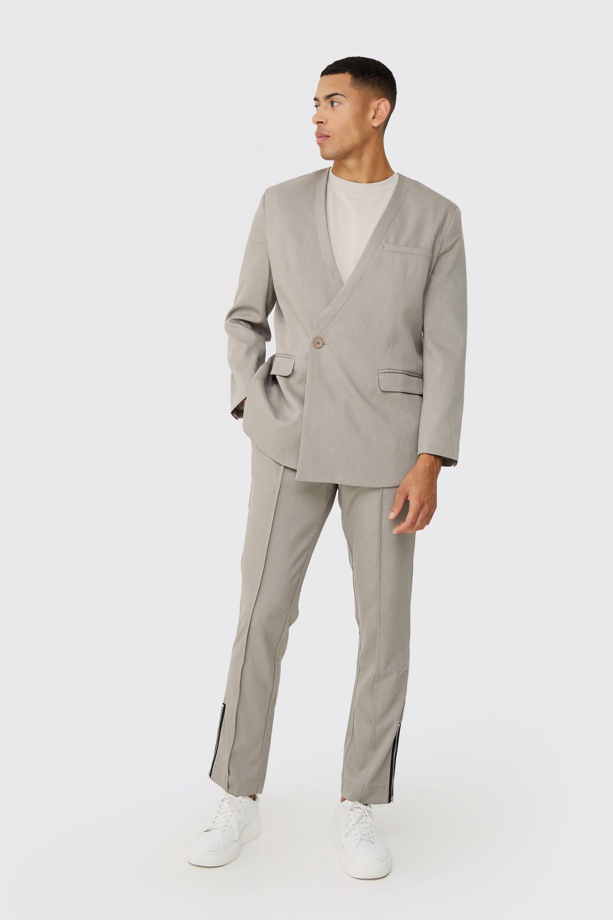 Collarless Straight Blazer