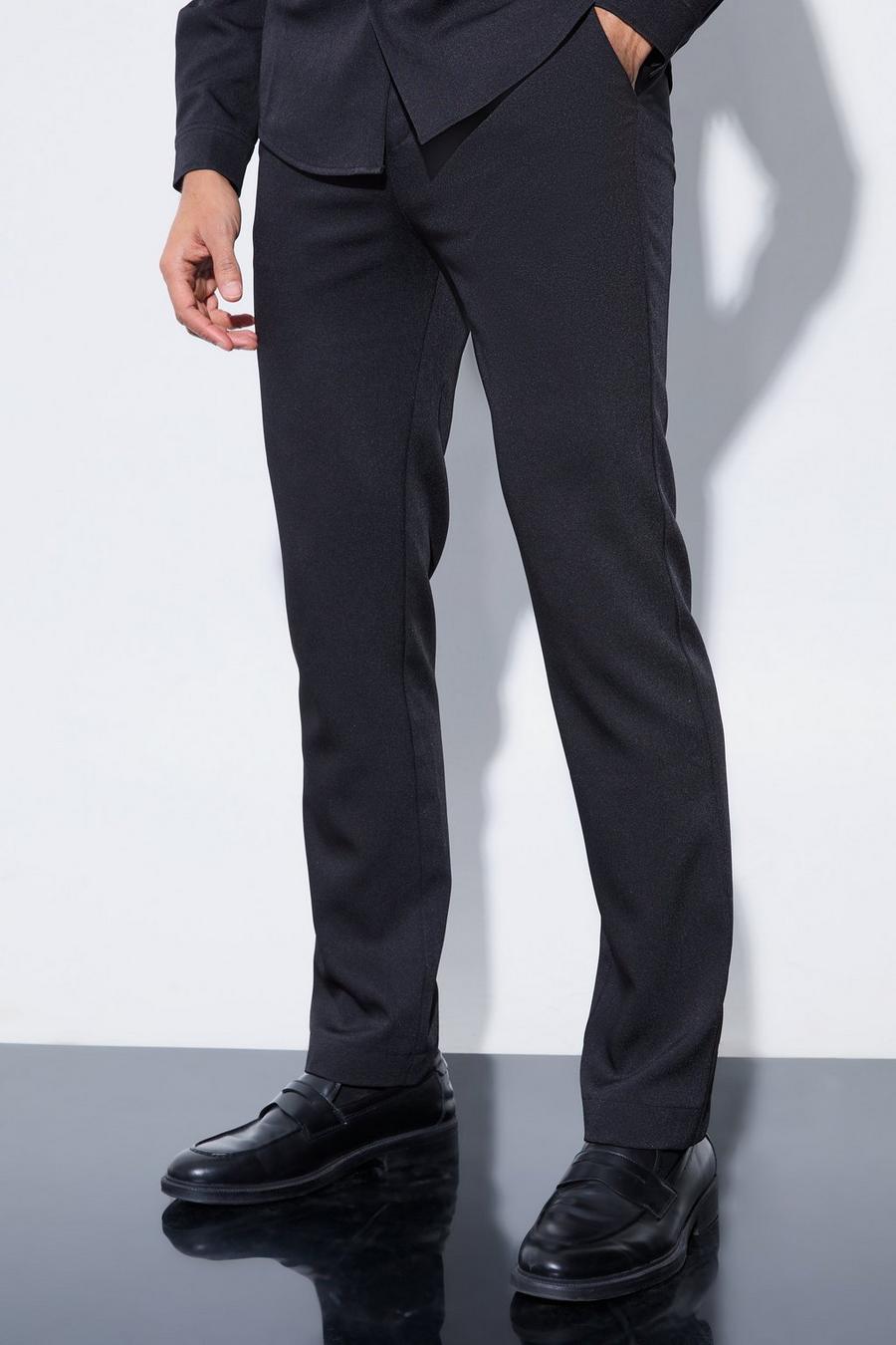 Black svart Straight Fixed Waist Tailored Trouser