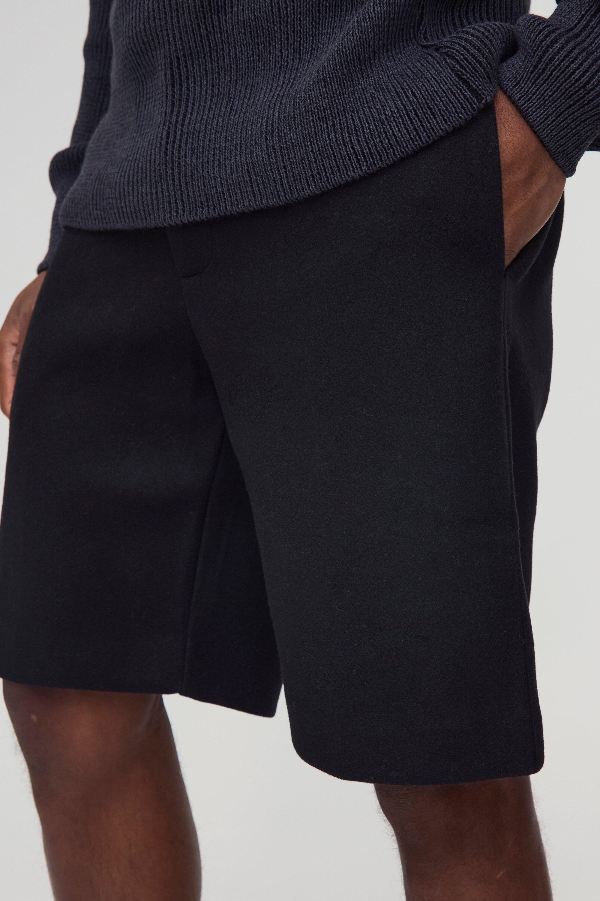 Wool Look Tailored Shorts