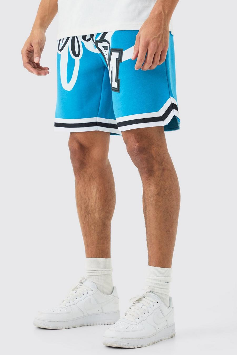 Blue Oversized Official Basketbal Shorts image number 1