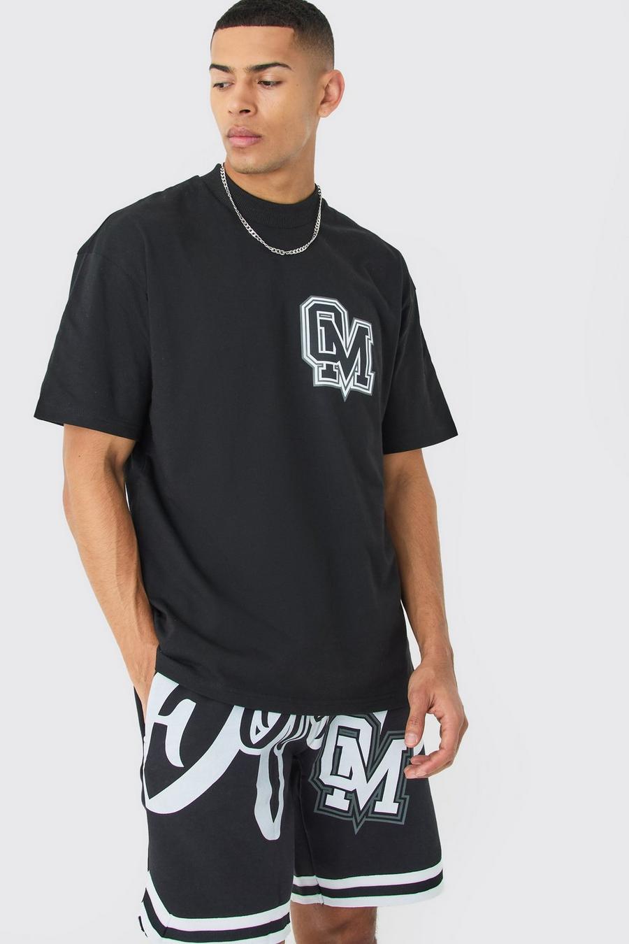 Black Oversized Official Basketbal T-Shirt En Shorts Set image number 1