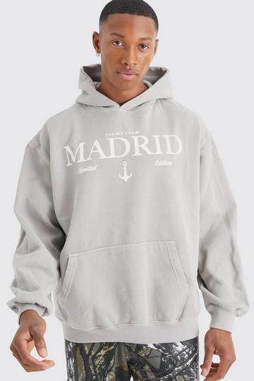 Oversized Washed Graphic Hoodie stone