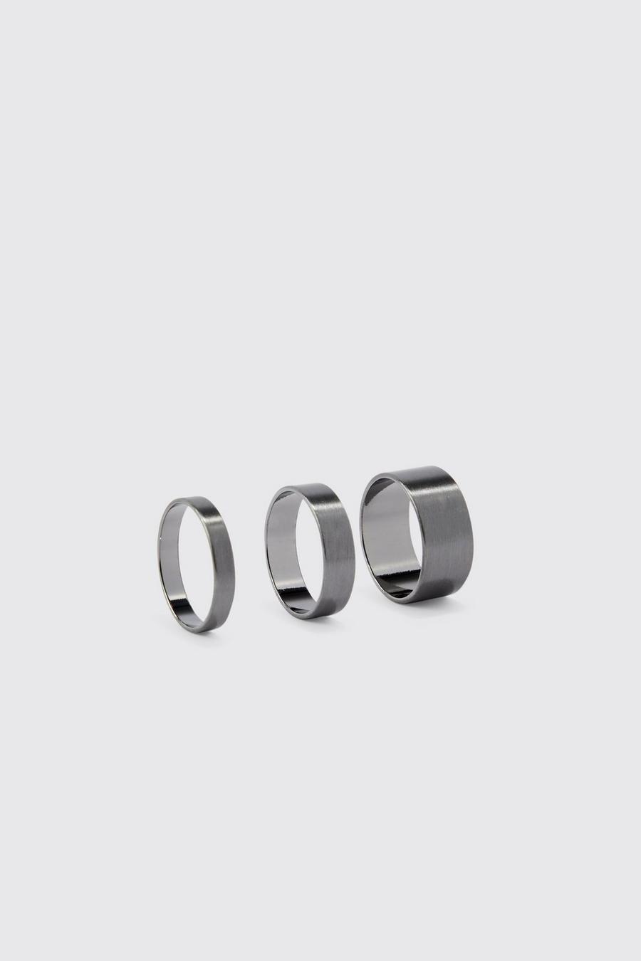 3er-Pack Ringe, Silver