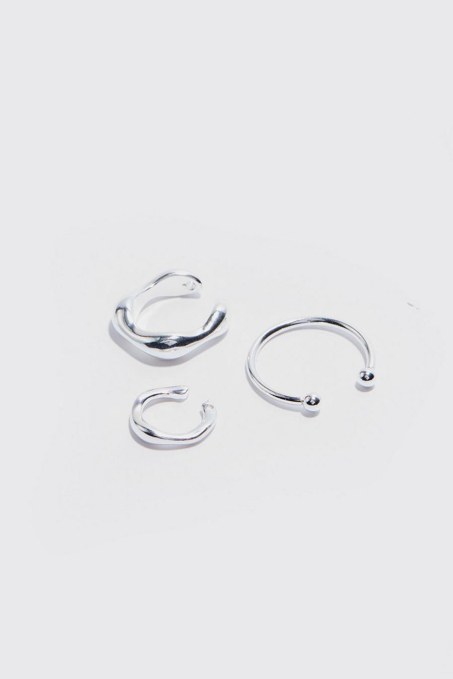 Silver Ear cuffs (3-pack)