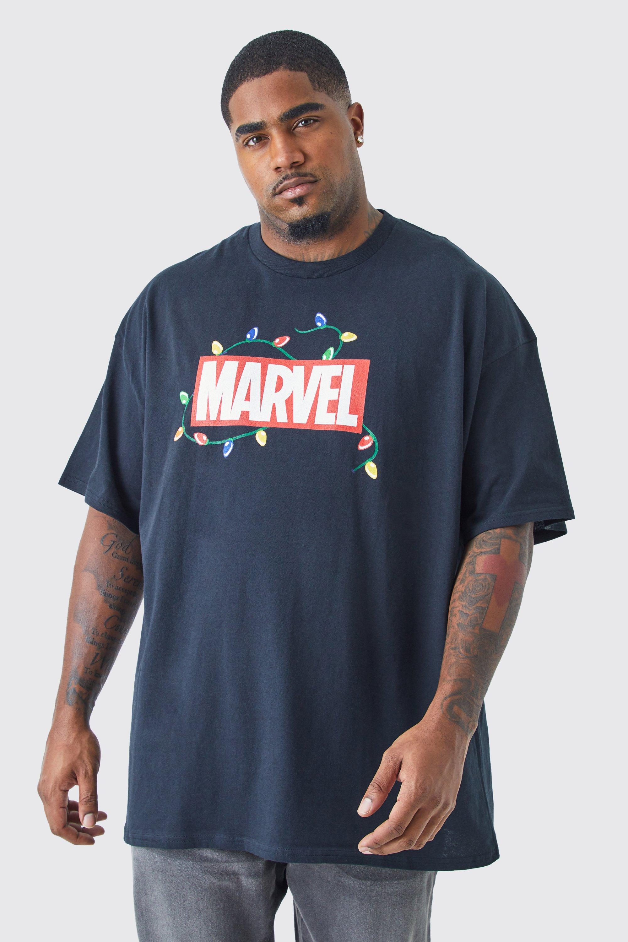 Plus Oversized Marvel Christmas License T shirt boohoo