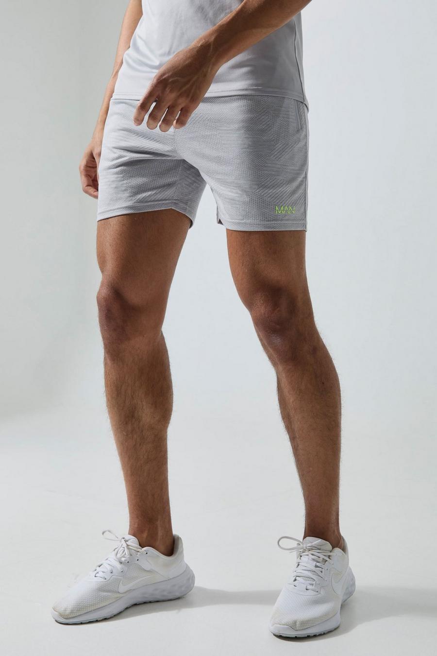 Pantaloncini da 12 cm Man Active in jacquard con motivi geometrici, Grey image number 1
