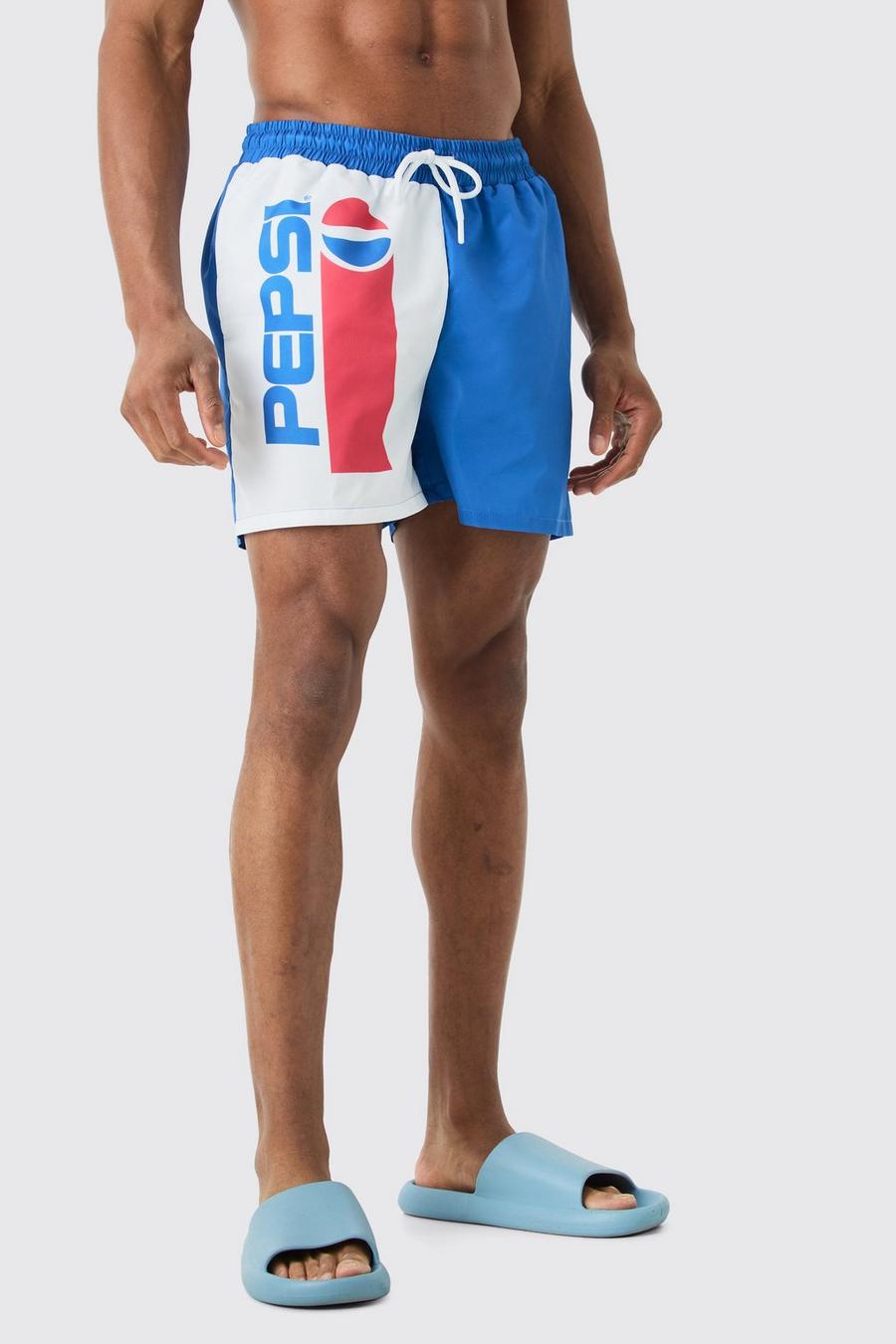 Blue Short Length Pepsi License Swim Short