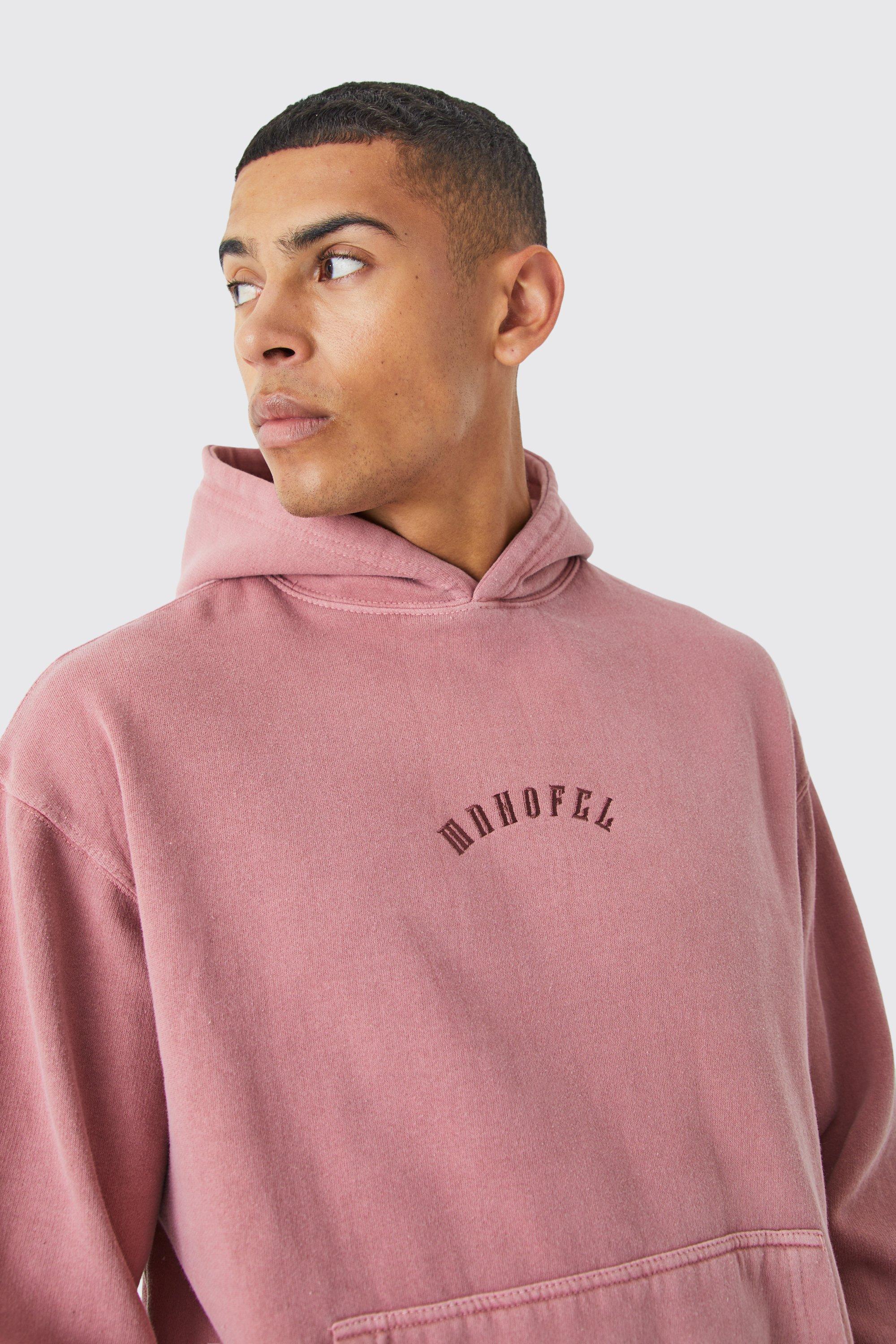 Oversized Washed Embroidered Hoodie boohoo