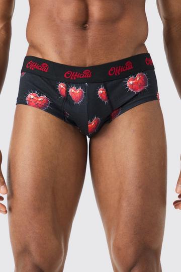 Heart Printed Brief black