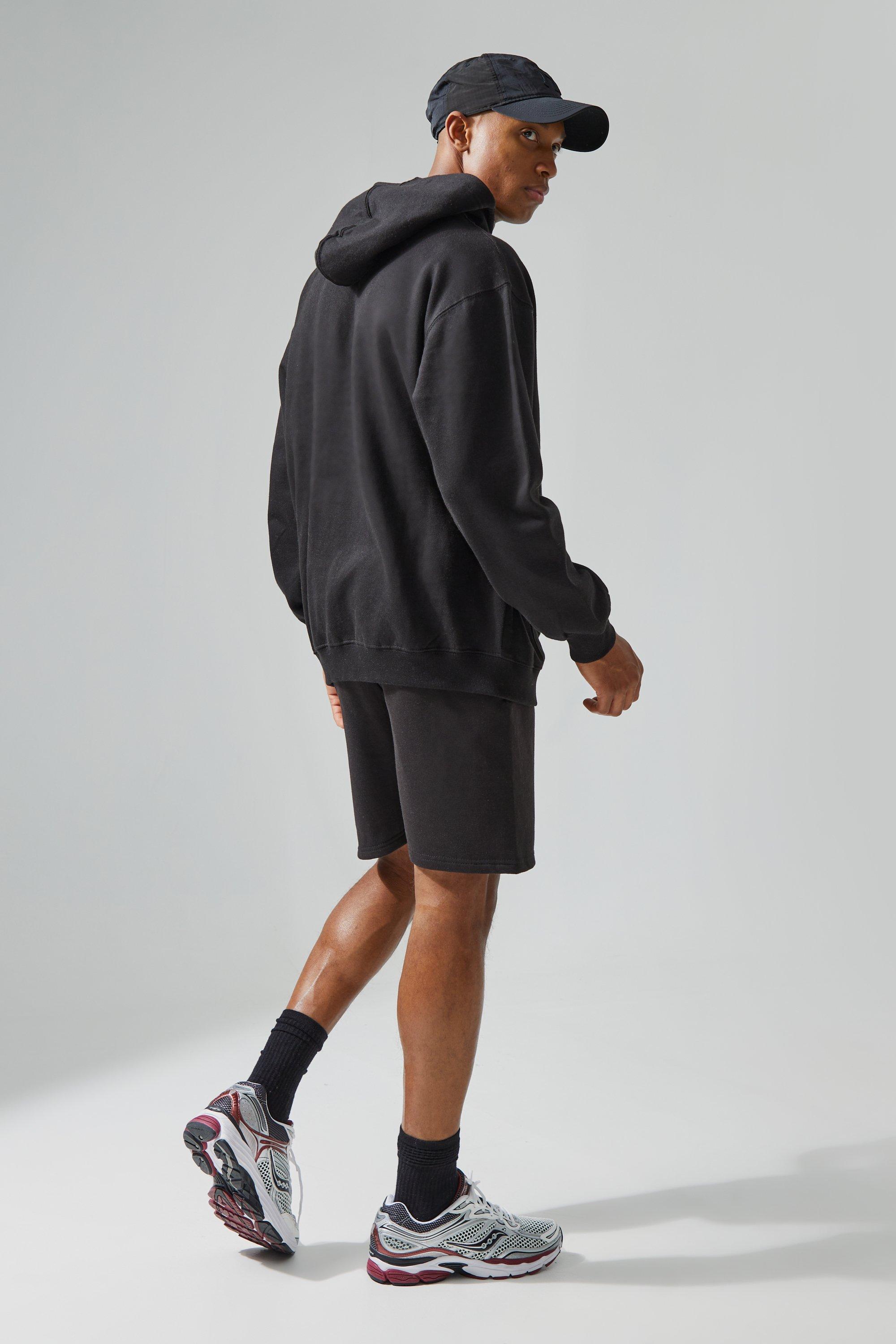 boohoo MAN Active Gym フード付き トラックスーツ 2色 Man Active Gym Hoodie & Short Set | boohoo