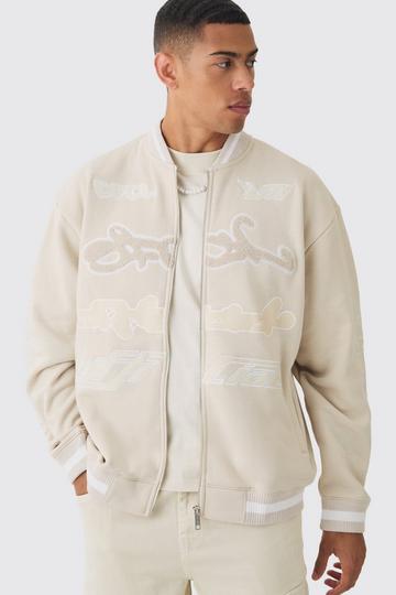 Oversized Jersey OFCL Bomber Jacket stone