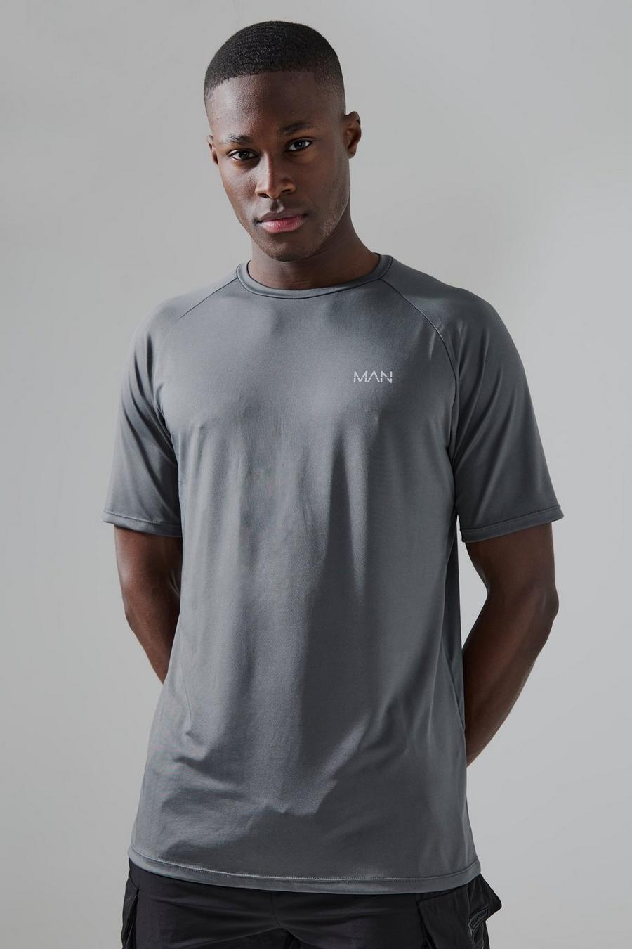 T-shirt Man Active con maniche raglan, Charcoal