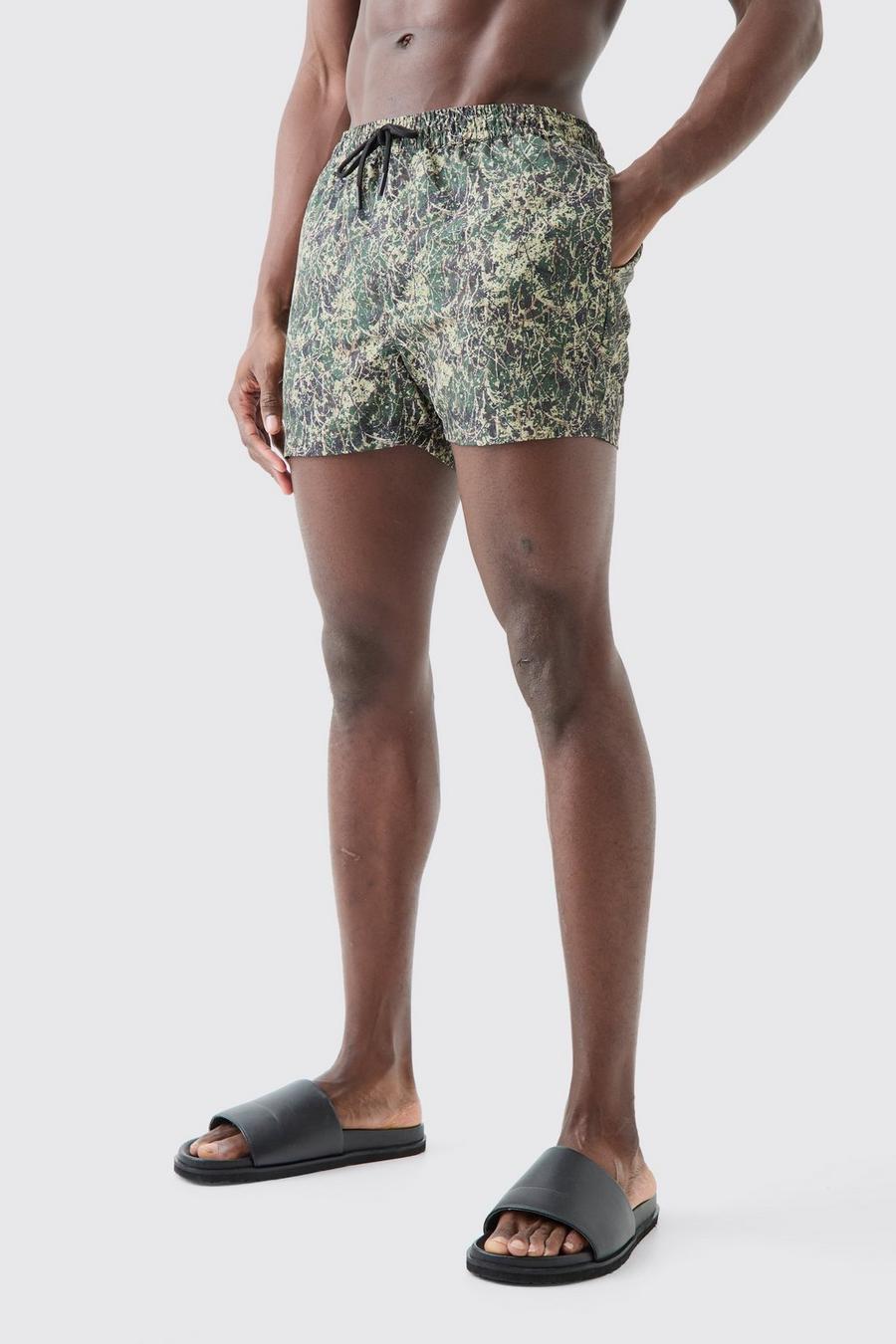 Costume a pantaloncino corto in fantasia militare, Khaki image number 1