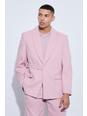 Pink Oversized Wollen Melton Blazer Met Bandjes
