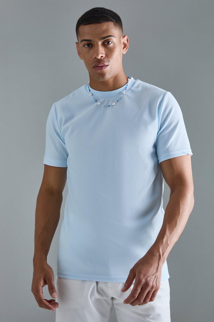 T-shirt Slim Fit stile ottomano, Blue image number 1