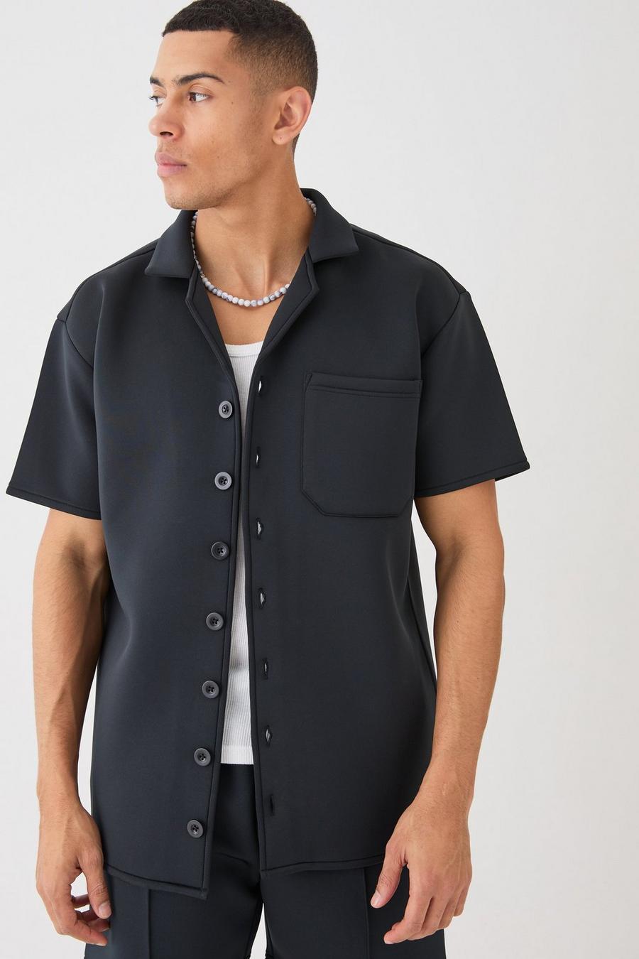 Oversize Scuba-Hemd, Black