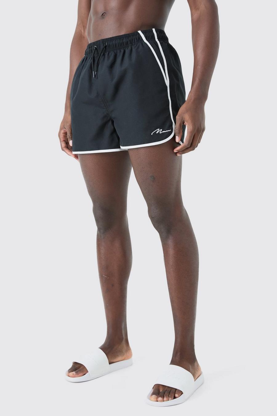 Black Man Signature Runner Swim Short