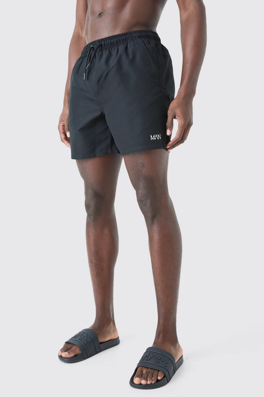Black Original Man Mid Length Swim Short
