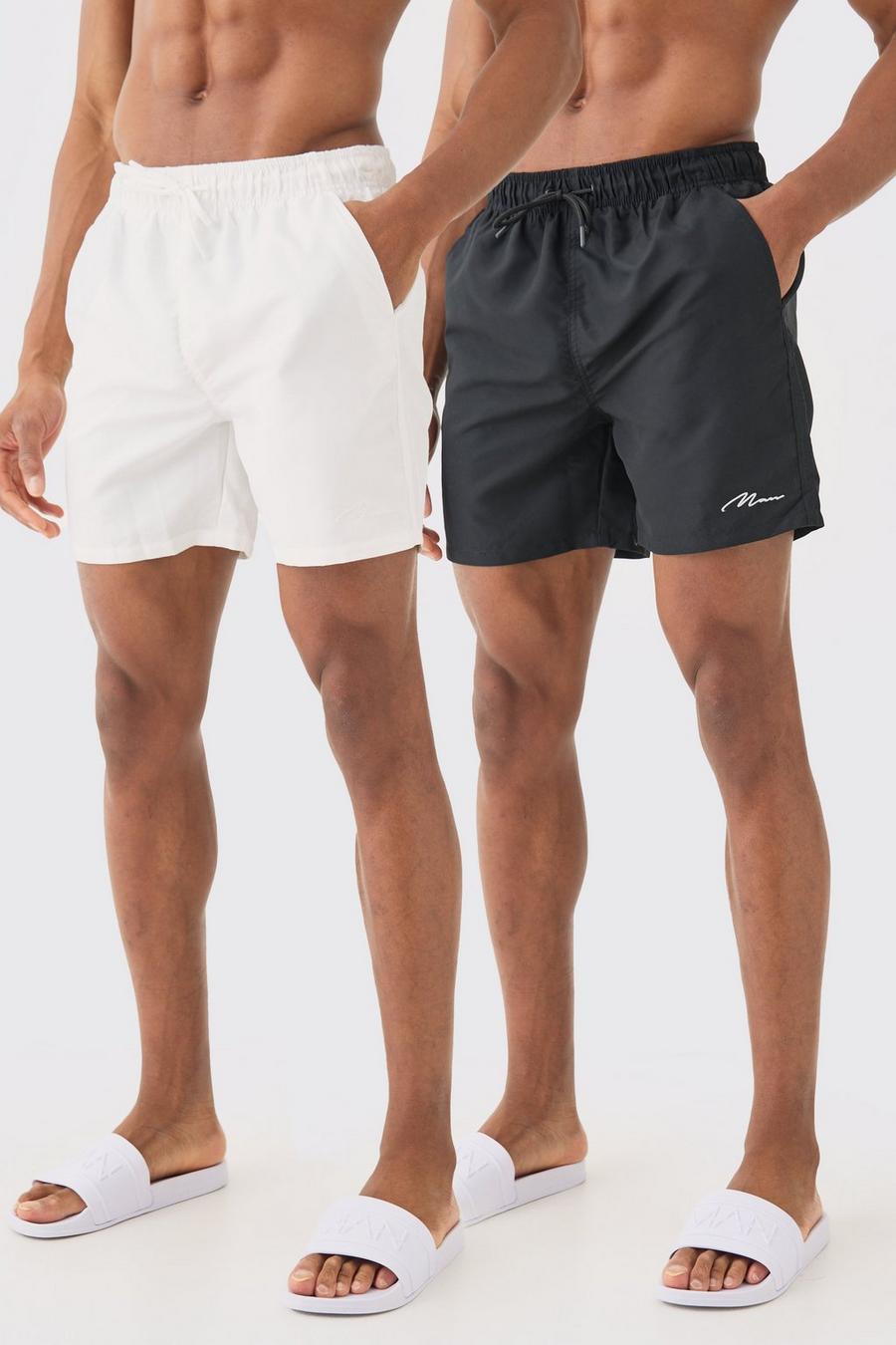 Lot de 2 shorts de bain mi-longs à logo signature - MAN, Multi