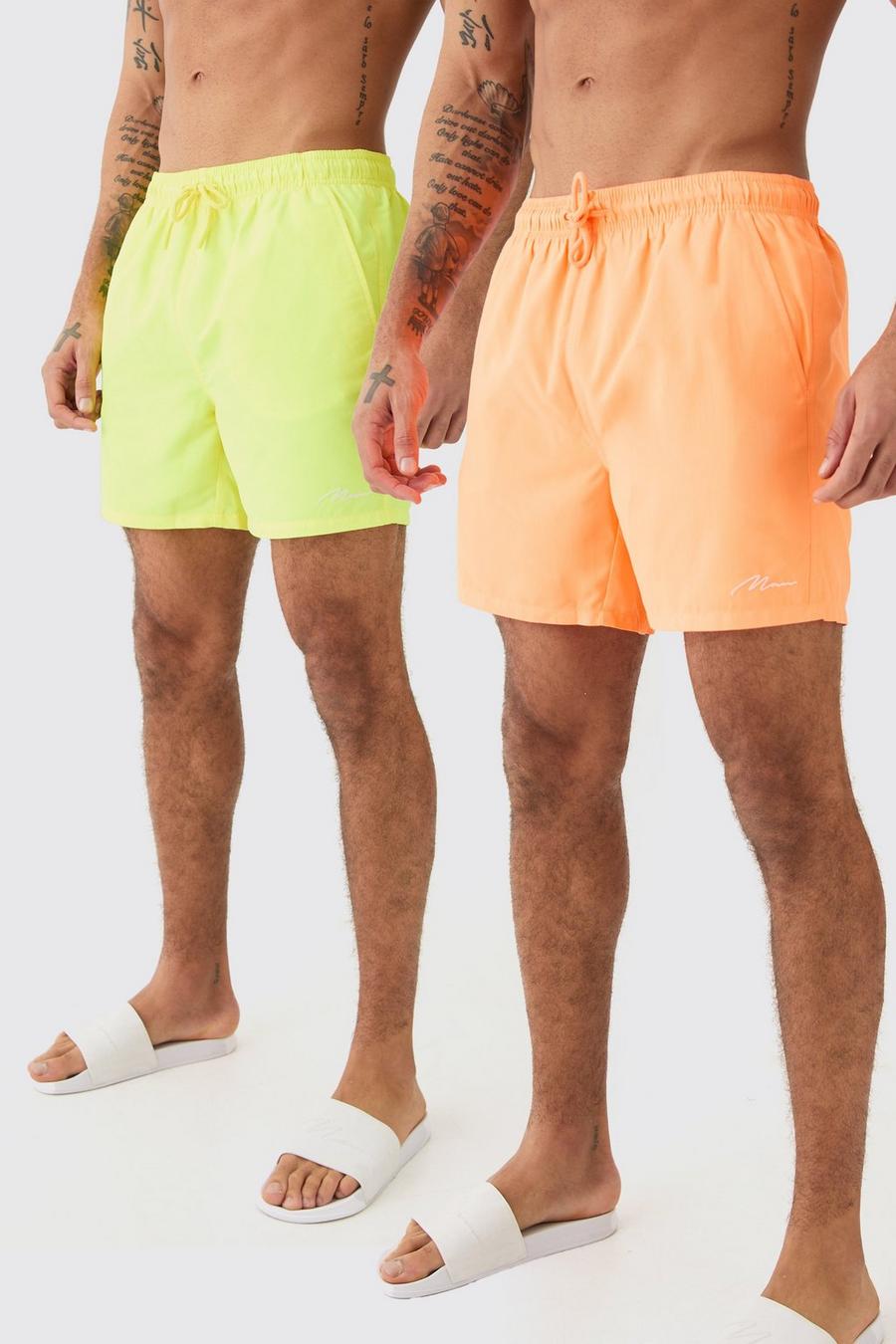 Lot de 2 shorts de bain mi-longs à logo signature - MAN, Multi image number 1