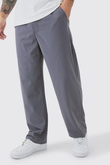 Charcoal Grey Elasticated Technical Stretch Relaxed Cropped Trouser