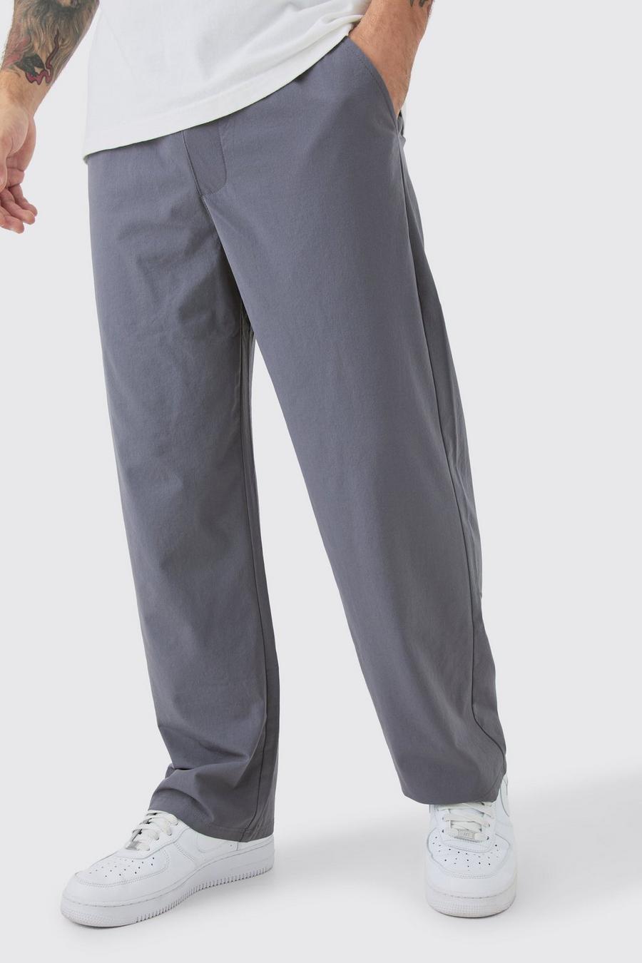 Pantalon court léger à taille élastique, Charcoal image number 1