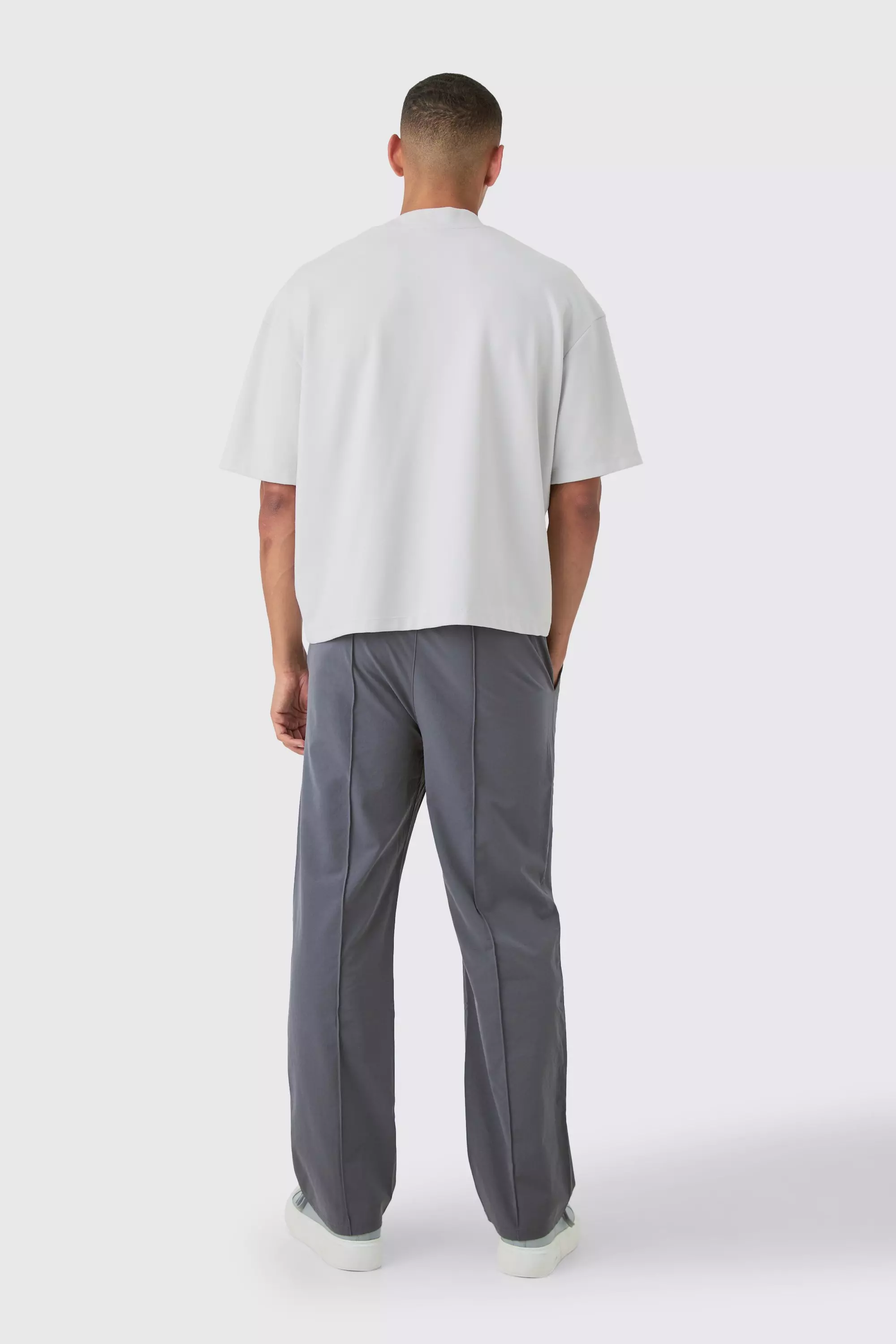 Charcoal Elasticated Technical Stretch Relaxed Pintuck Trouser alternative image