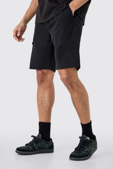 Elasticated Waist Comfort Technical Stretch Short black