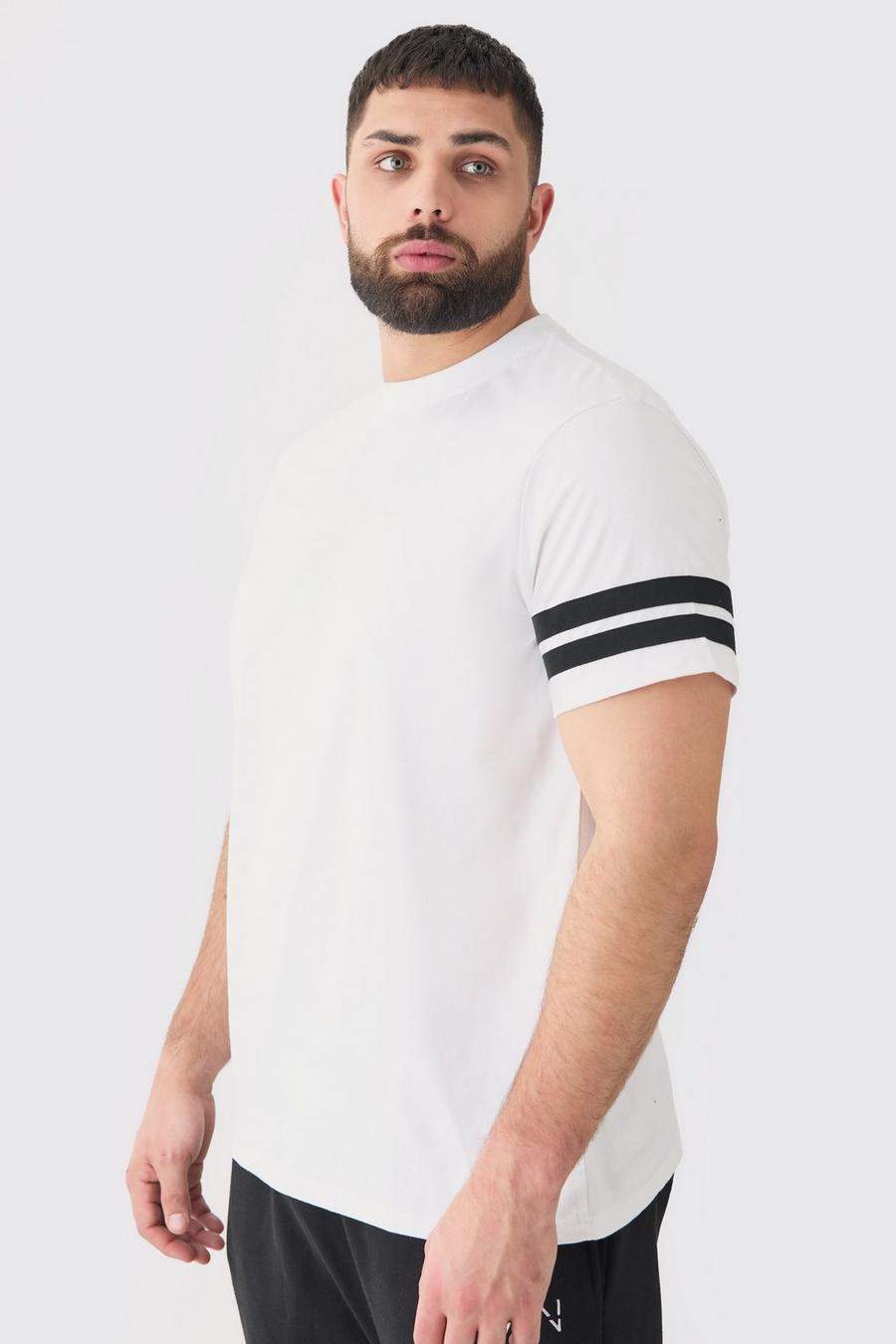 T-shirt Plus Size con pannelli a contrasto, White image number 1