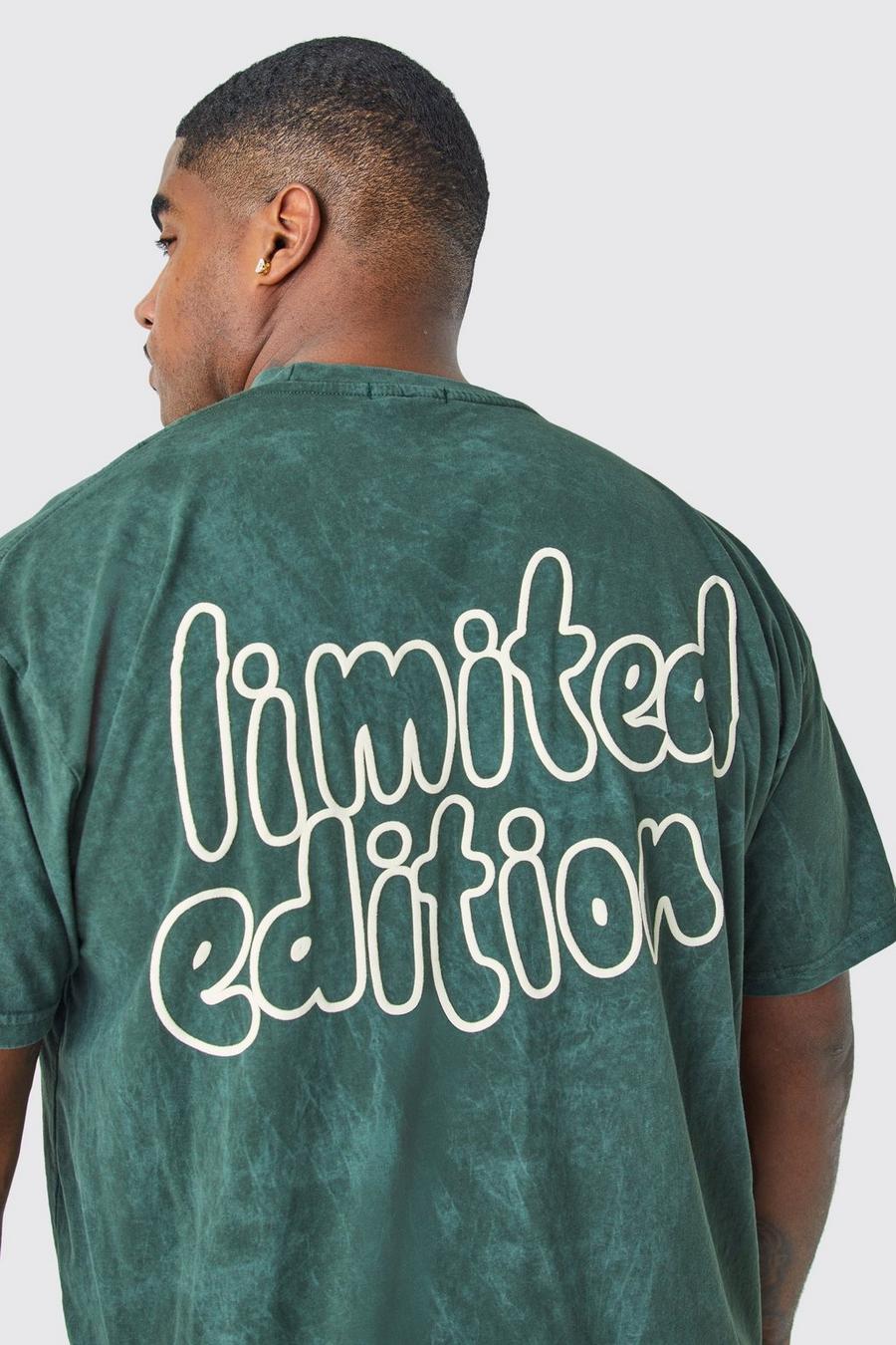 T-shirt Plus Size Limited Edition in lavaggio acido, Green