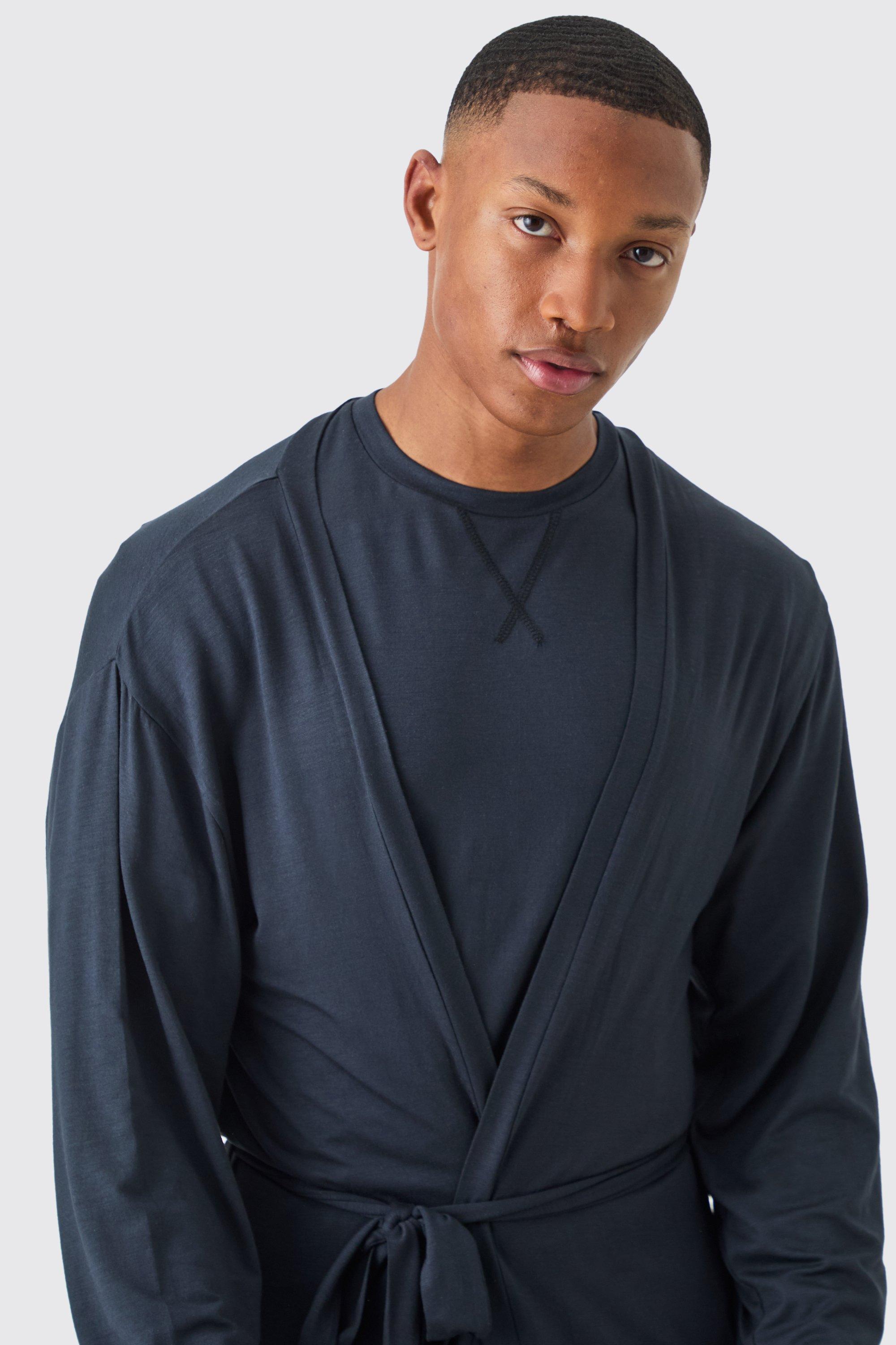 Premium Modal Mix Relaxed Robe T shirt Lounge Bottom Set boohoo IE