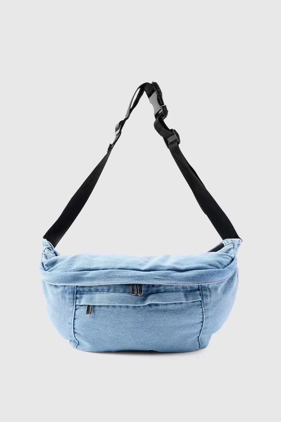 Borsa a tracolla in denim, Blue image number 1