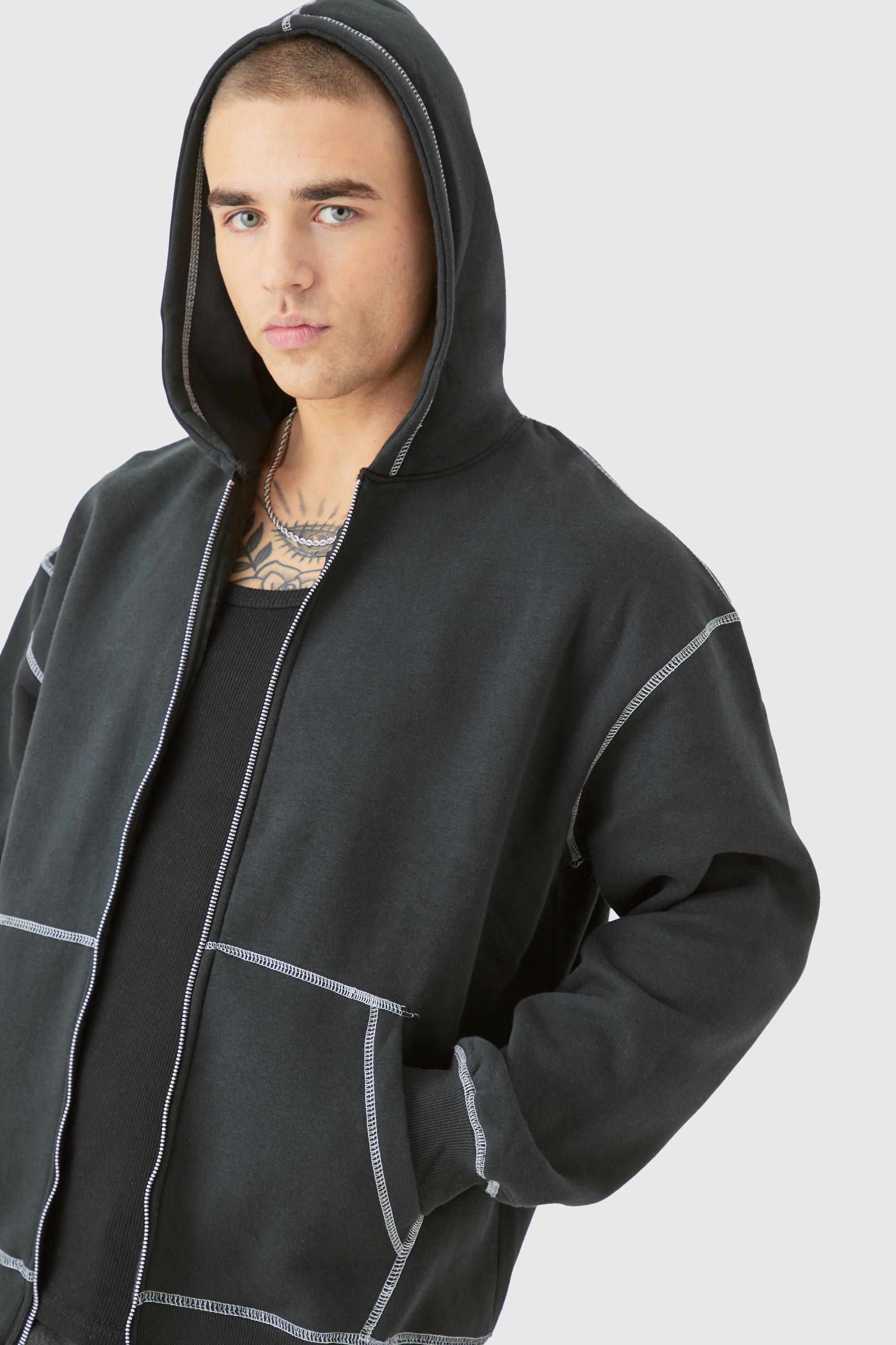 Contrast Stitching Hooded Sweatshirt Contrast Stitching Hooded Sweatshirt
