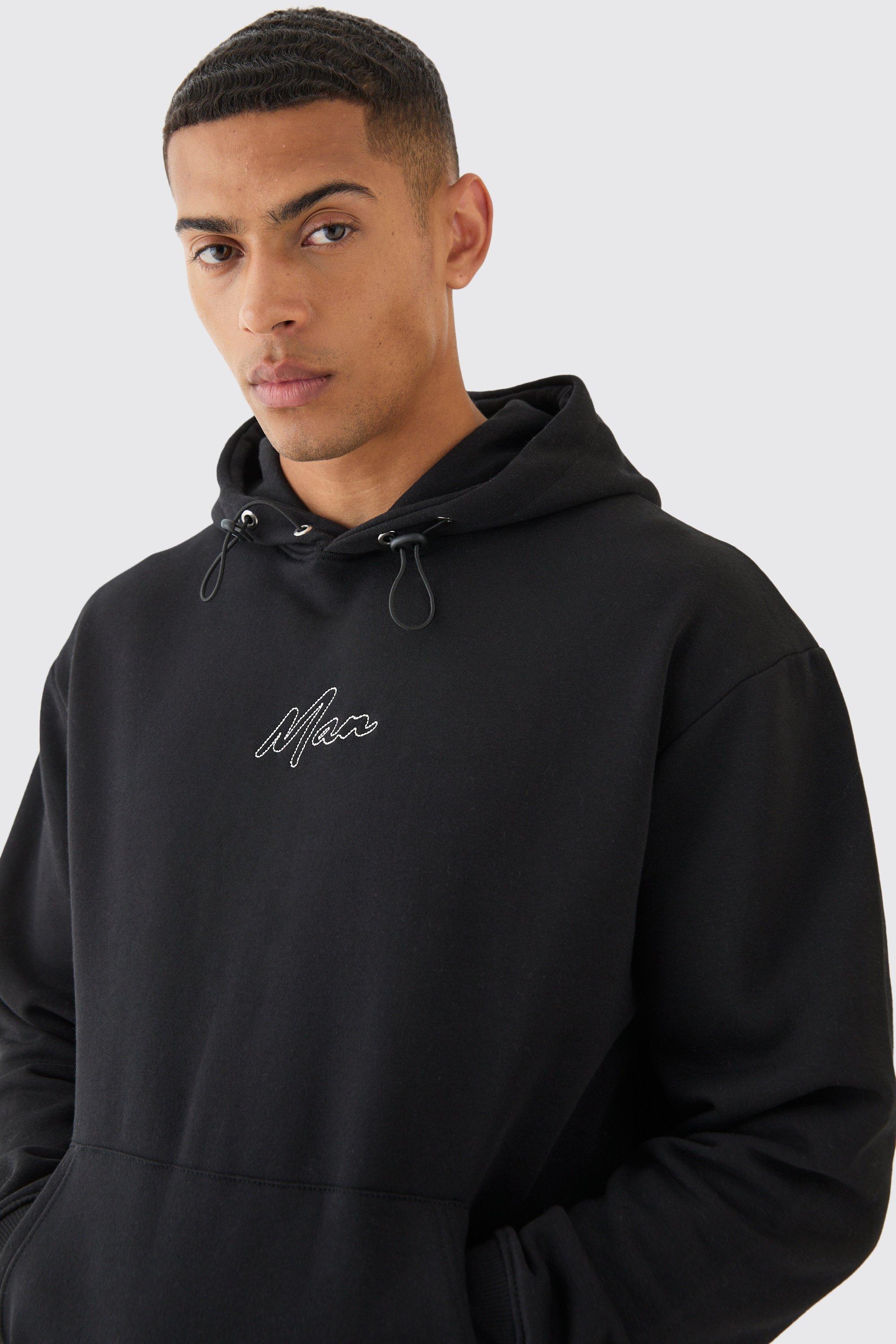 Boohoo man black hoodie new arrivals