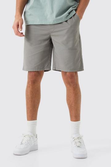 Grey Elasticated Waist Grey Relaxed Fit Shorts