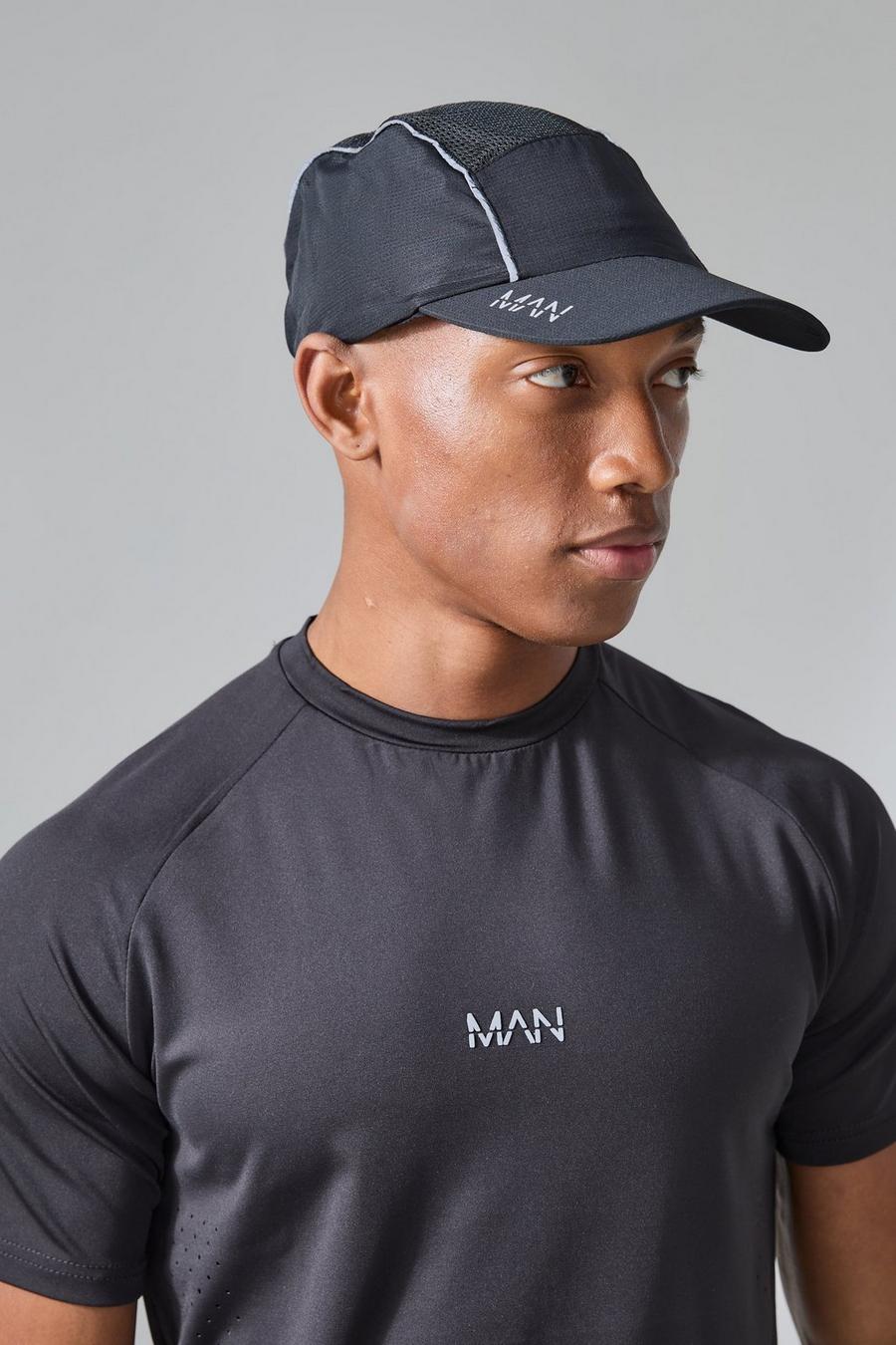 Black Man Active Mesh Reflective Piping Cap image number 1