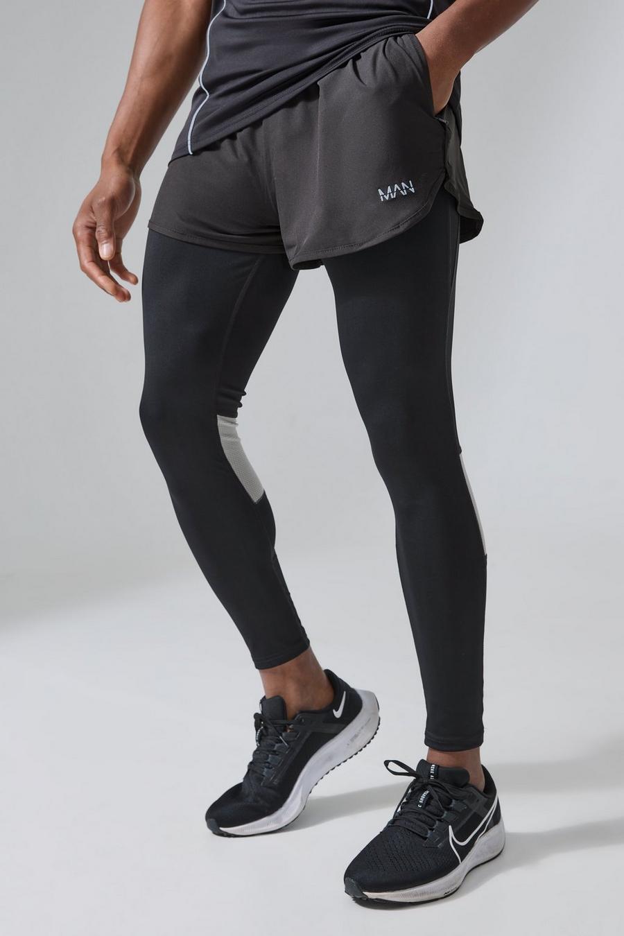 Pantaloncini da corsa Man Active da 7,6 cm in nylon riflettente, Black image number 1