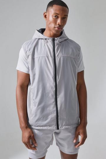 Black Man Active Mesh Lined Hooded Gilet