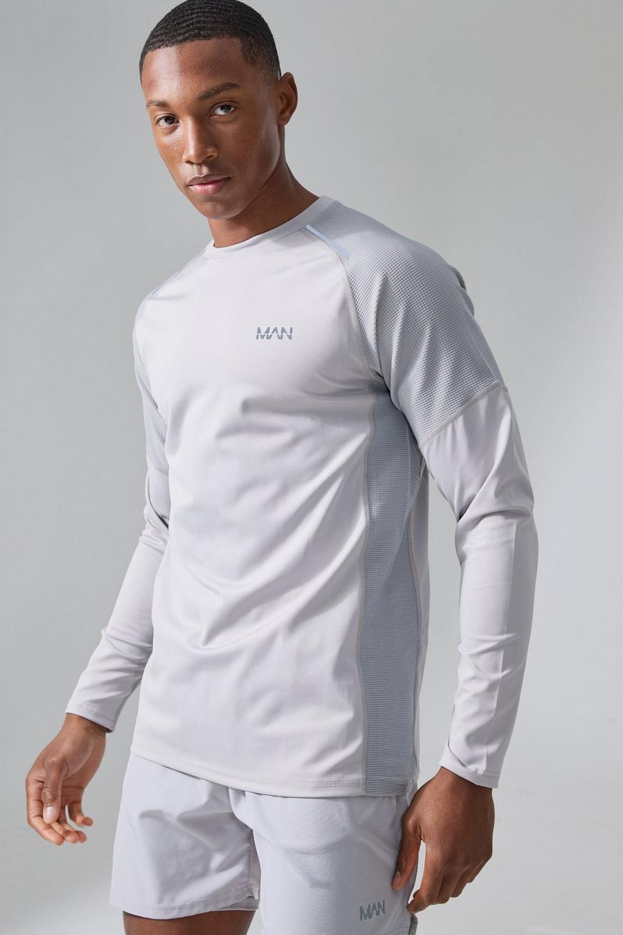 Top de sport moulant à manches longues - MAN Active, Grey