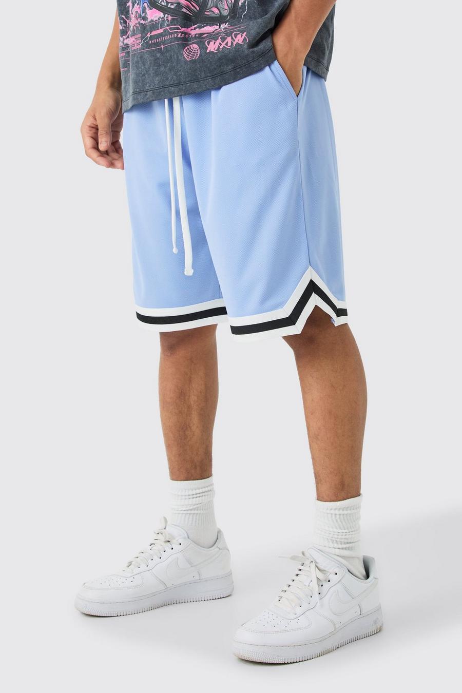Pantalón corto holgado de malla estilo baloncesto, Blue