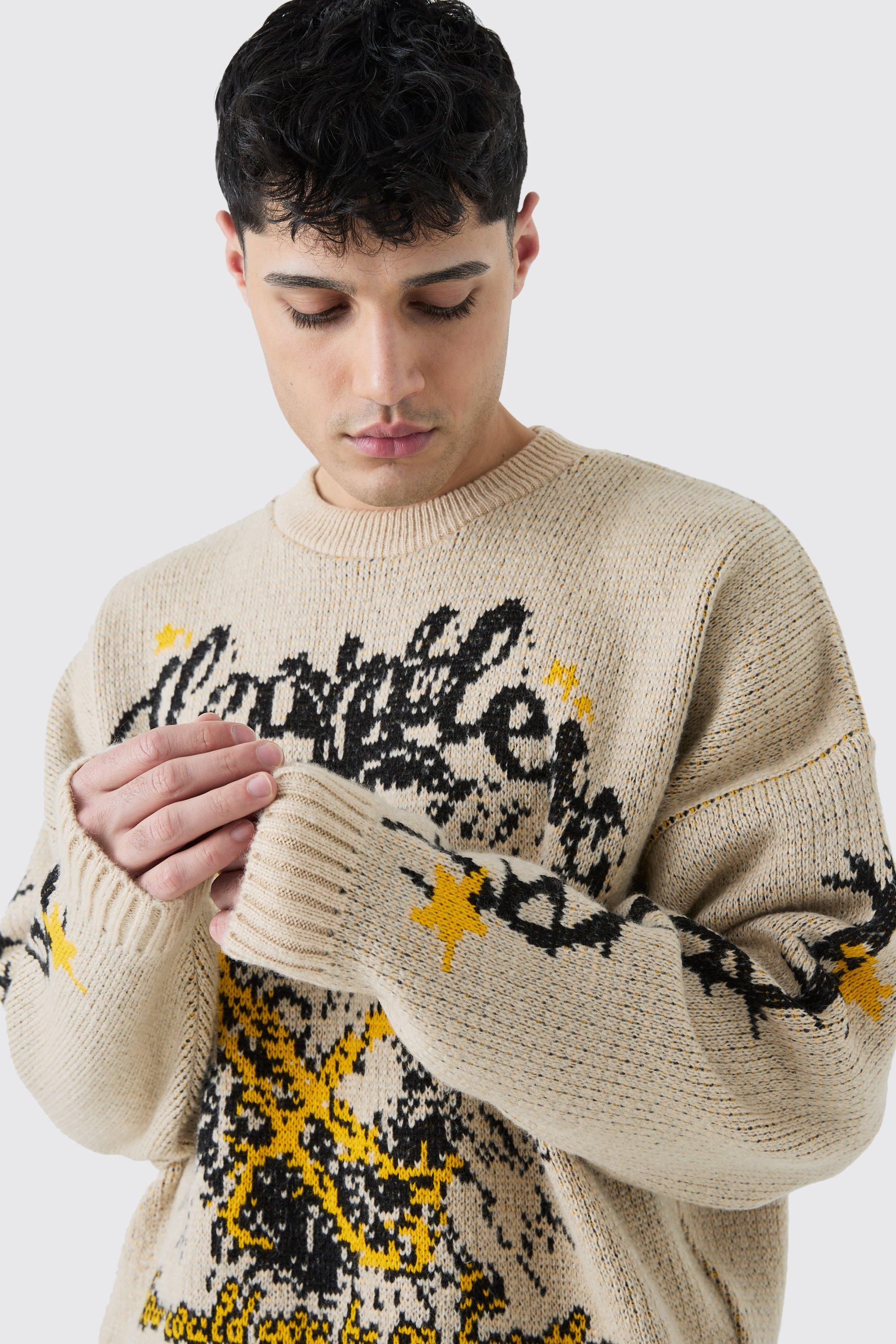 Graphic deals knit sweater