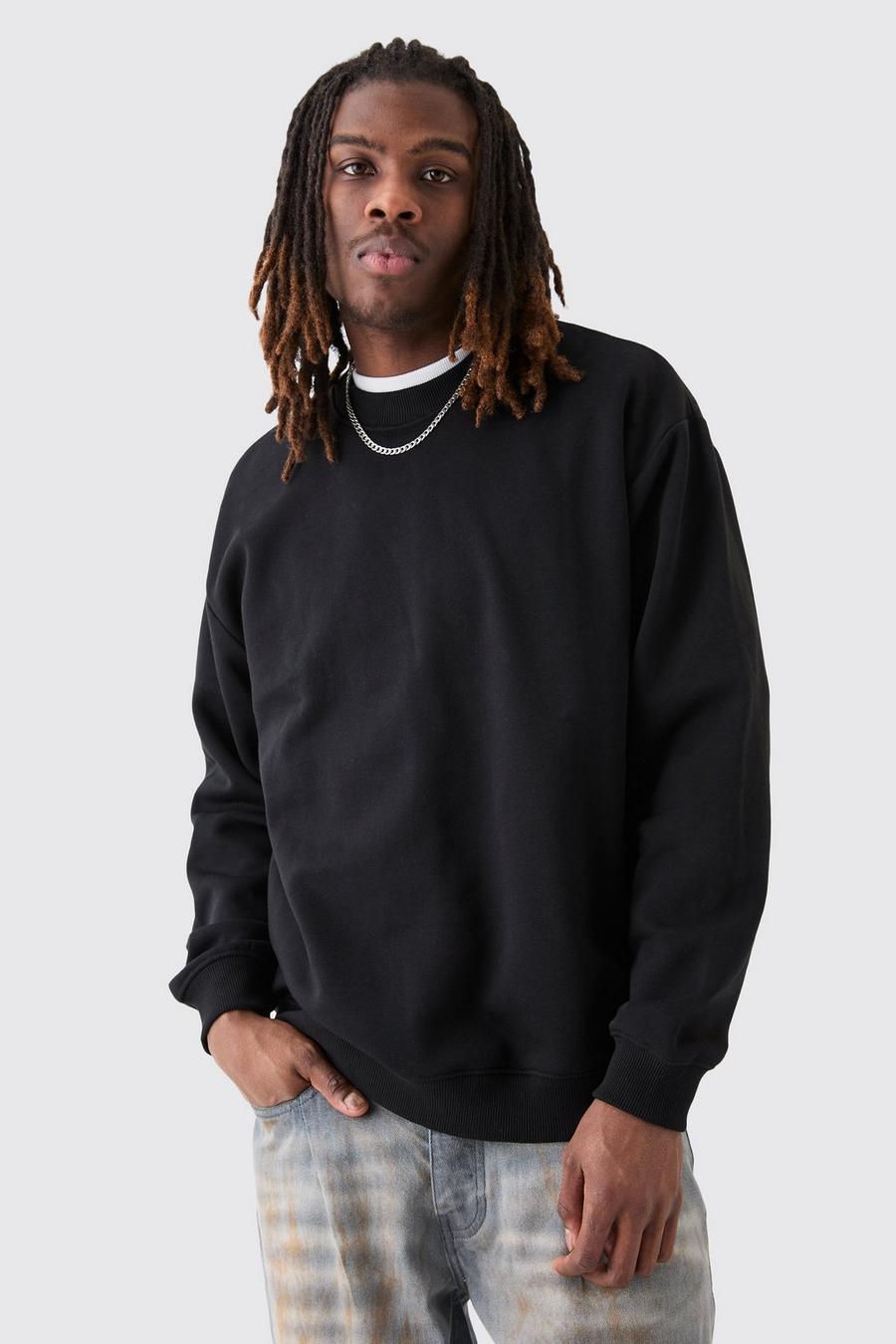 Black Oversize sweatshirt med hög halsmudd image number 1