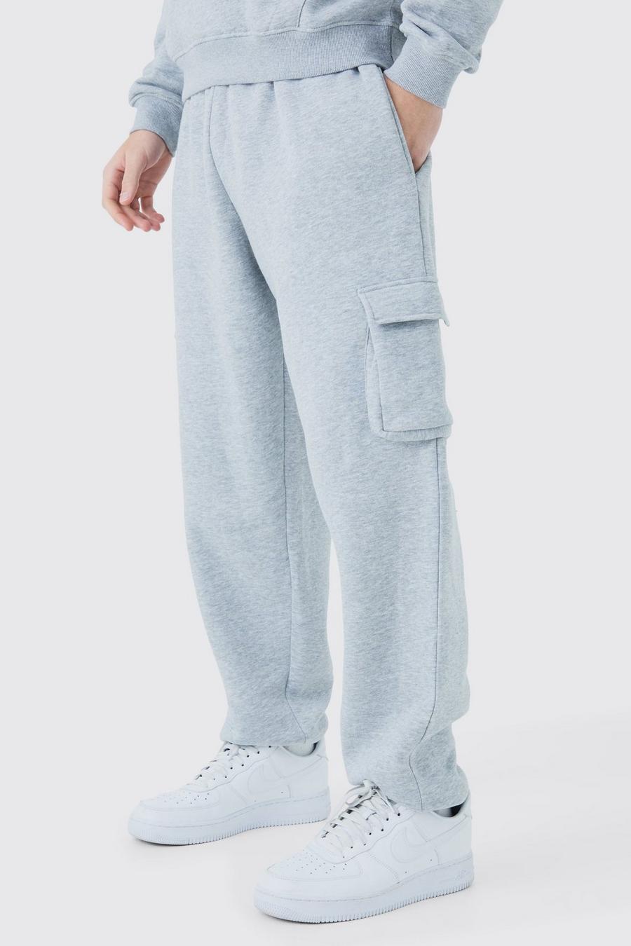 Grey marl Oversized Fit Cargo Jogger