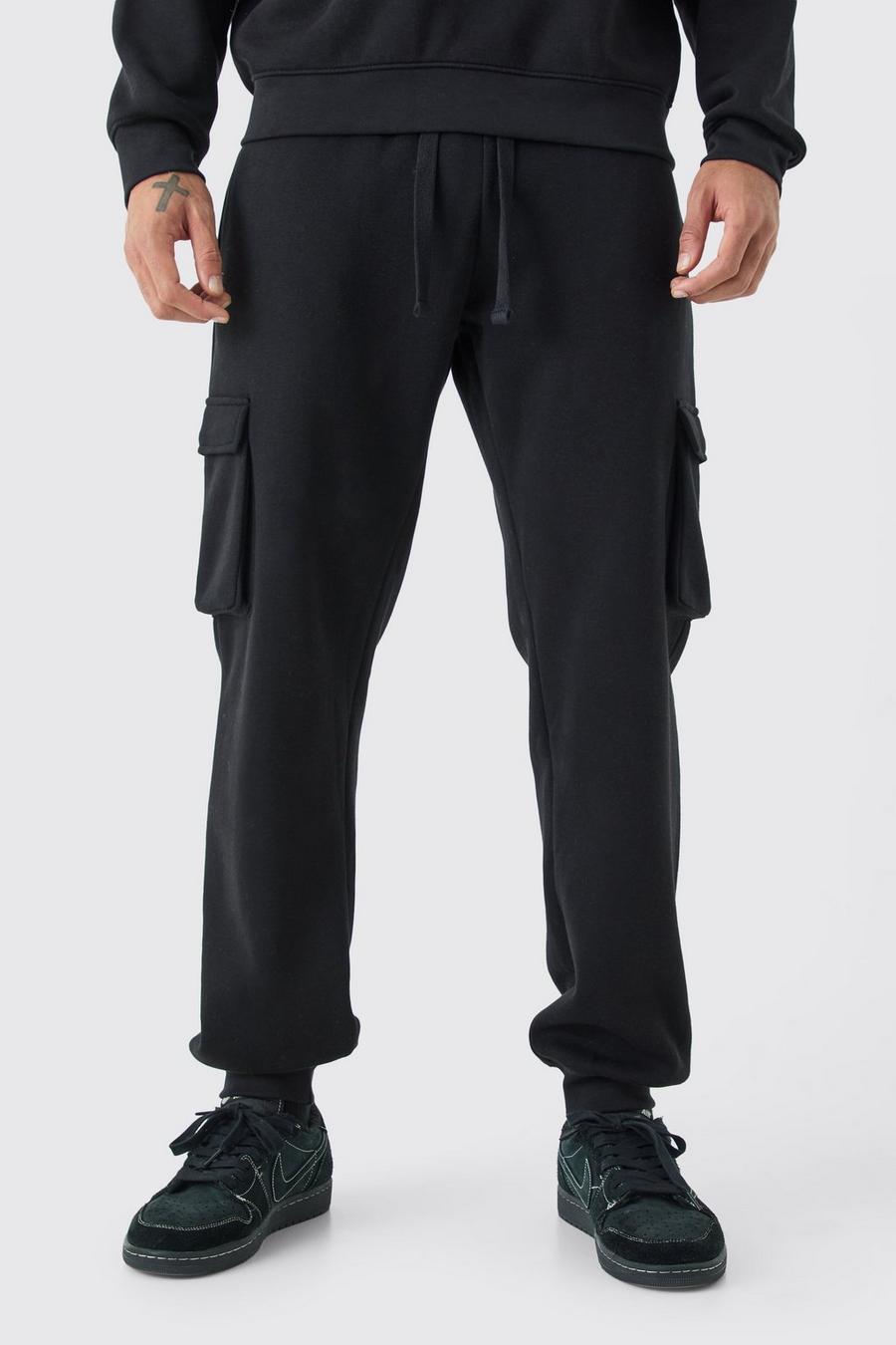 Pantaloni tuta Cargo Regular Fit, Black image number 1