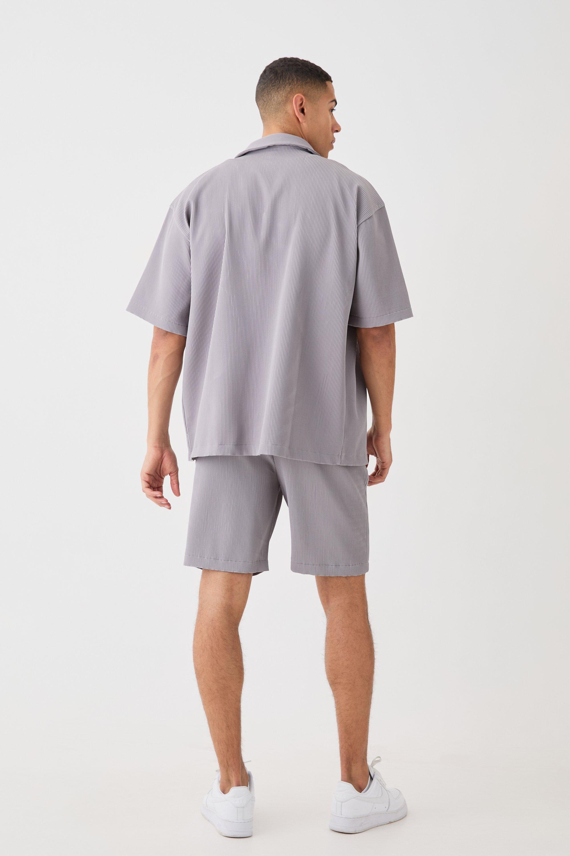 Oversized Short Sleeve Pleated Shirt And Short